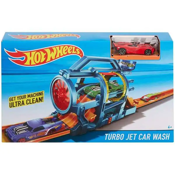 Hot Wheels City Turbo Jet Car Wash Diecast Car Playset