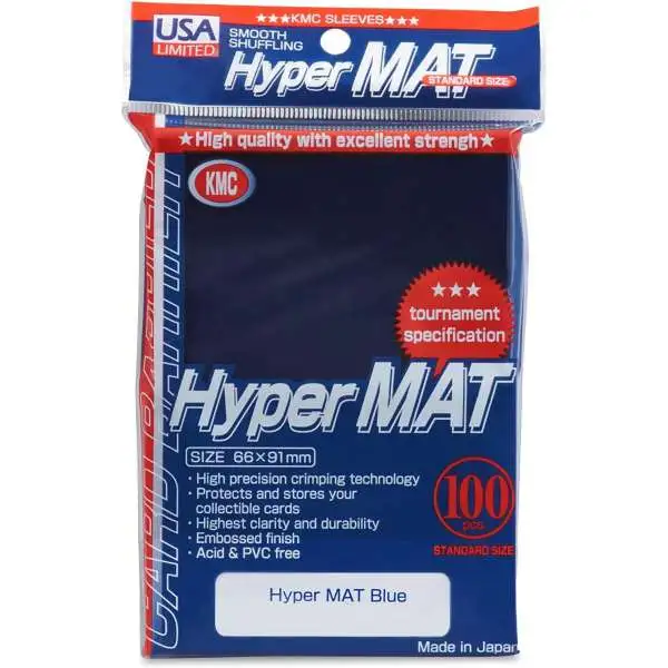 Card Barrier Hyper MAT Blue Standard Card Sleeves [100 Count]