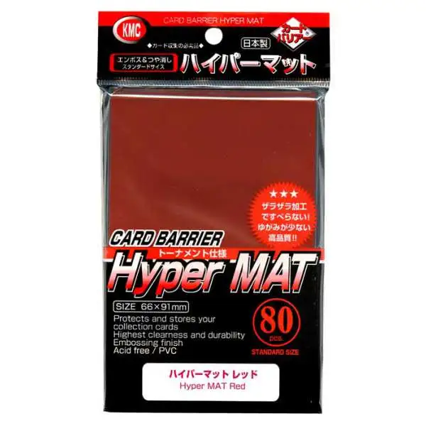 Card Barrier Hyper MAT Red Standard Card Sleeves [80 Count]