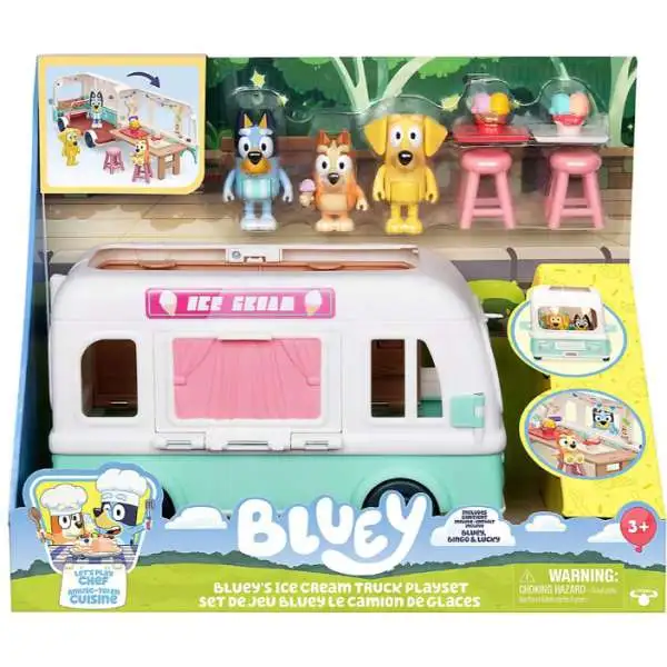 Bluey's Ice Cream Truck Exclusive Transforming Playset [Includes Bluey, Bingo & Lucky!]