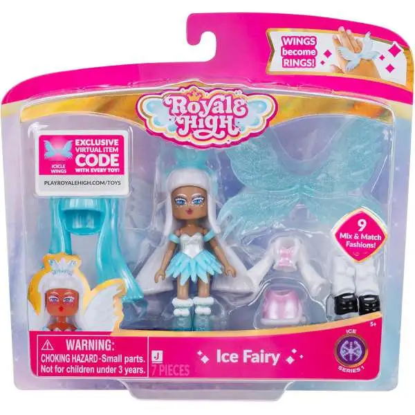 Royale High Ice Fairy 3-Inch Doll [9 Mix & Match Fashions & Icicle Wings Virtual Item Code]