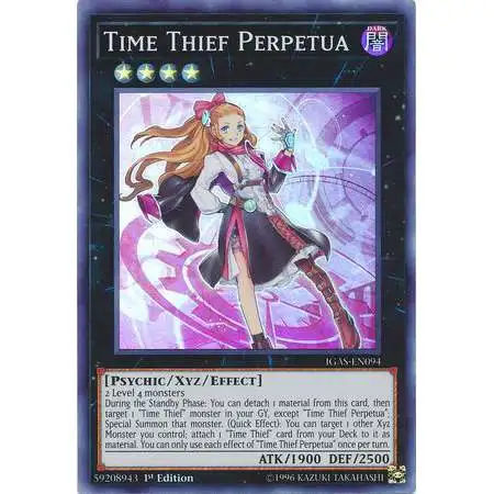 YuGiOh Ignition Assault Super Rare Time Thief Perpetua IGAS-EN094