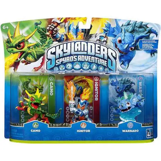 Skylanders Spyro's Adventure Camo, Ignitor & Warnado Figure 3-Pack