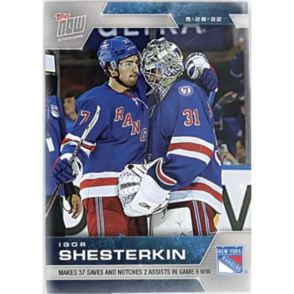 NHL 2021-22 NOW Hockey Igor Shesterkin Single Sticker Card #507