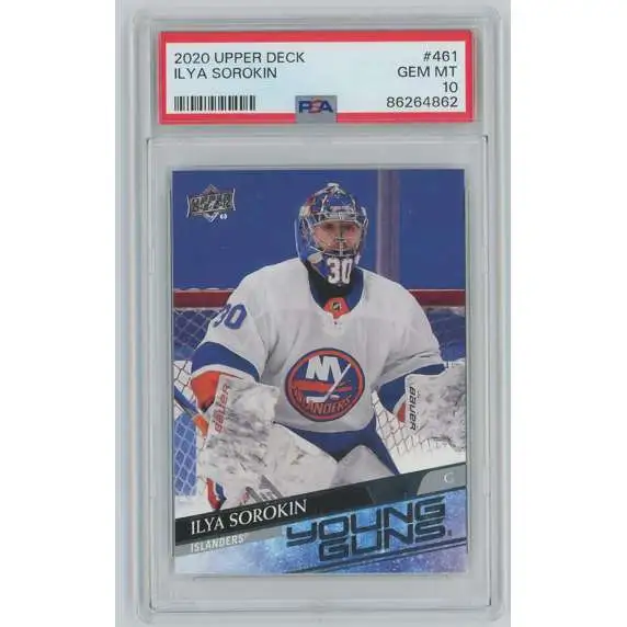 NHL 2020 Upper Deck Ilya Sorokin #461 [Young Guns] [PSA 10]