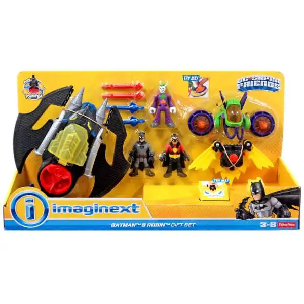 Fisher Price Imaginext DC Super Friends Batman & Robin (and Joker) Exclusive Gift Set [Damaged Package]
