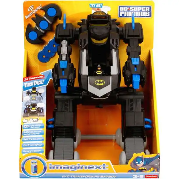 Fisher Price DC Super Friends Imaginext R/C Transforming Batbot Vehicle [Black & Blue]
