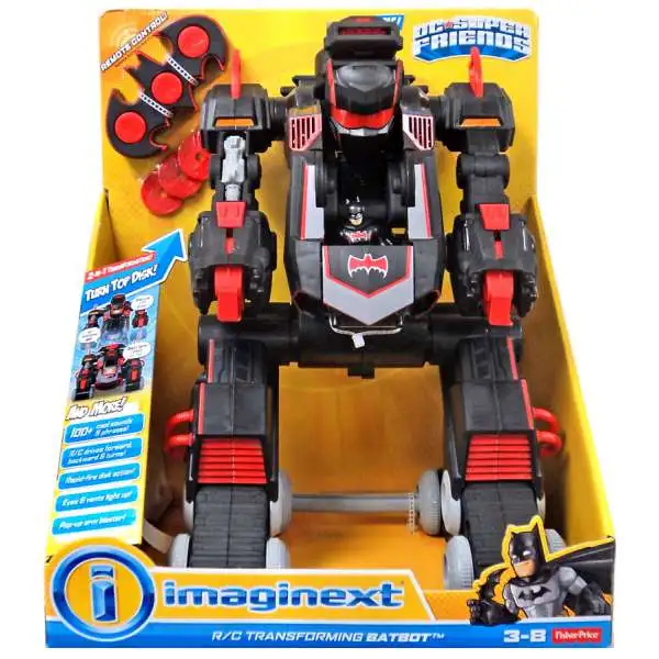 Fisher Price DC Super Friends Imaginext R/C Transforming Batbot Vehicle [Black & Red]