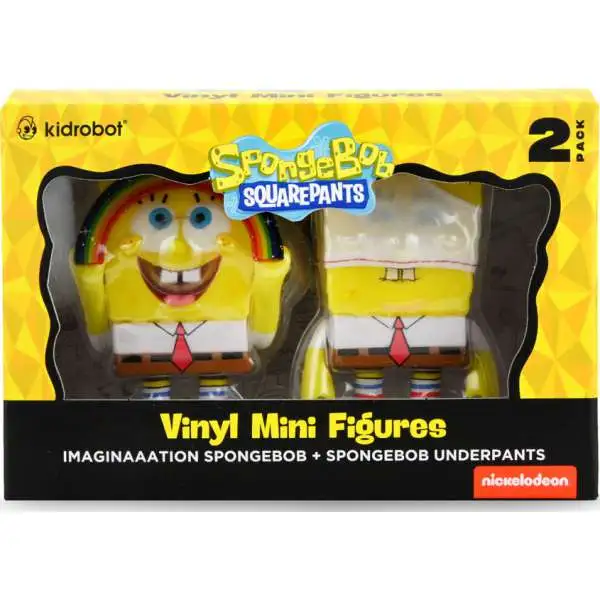 Nickelodeon Imaginaaation Spongebob Squarepants 3-Inch Vinyl Figure 2-Pack [Rainbow & Underwear]