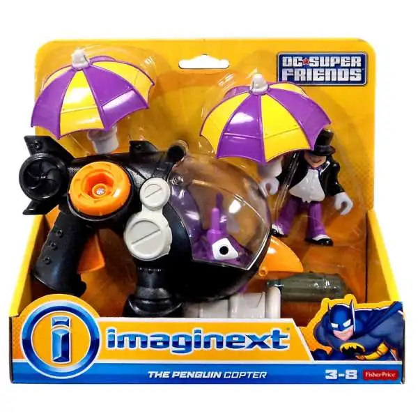Fisher Price DC Super Friends Imaginext The Penguin Copter 3-Inch Figure Set