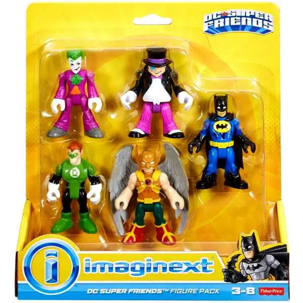 Fisher Price DC Super Friends Imaginext Joker, Penguin, Green Lantern, Hawkman & Batman 3-Inch Figure 5-Pack