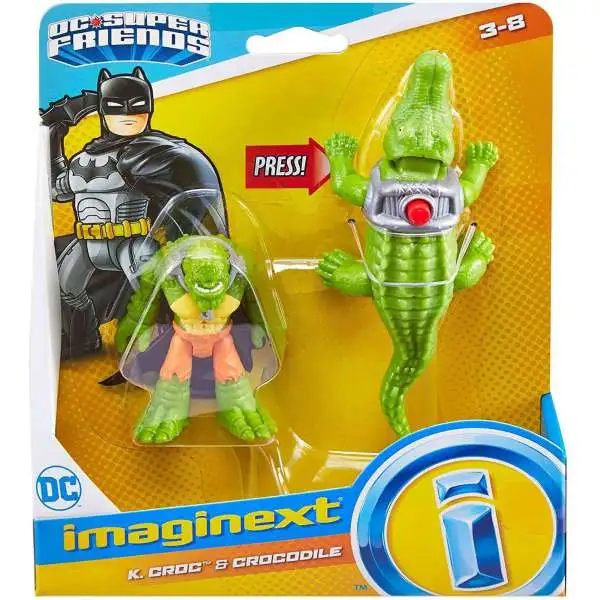 Fisher Price DC Super Friends Imaginext K. Croc & Crocodile 3-Inch Figure Set
