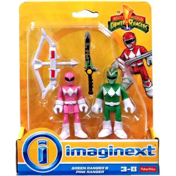 Fisher Price Power Rangers Imaginext Mighty Morphin Green Ranger & Pink Ranger Mini Figure 2-Pack