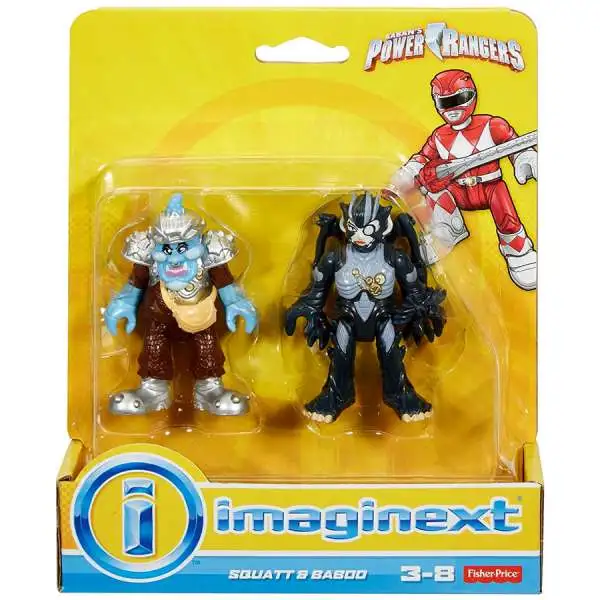 Fisher Price Power Rangers Imaginext Mighty Morphin Squatt & Baboo Mini Figure 2-Pack