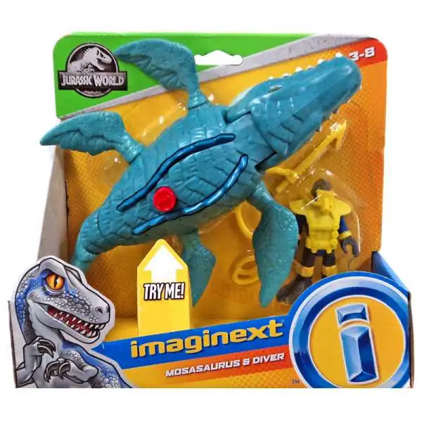Fisher Price Jurassic World Imaginext Mosasaurus & Diver Figure Set