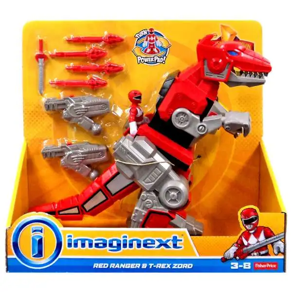 Fisher Price Power Rangers Imaginext Mighty Morphin Red Ranger & T-Rex Zord Figure Set