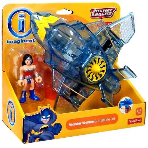 Fisher Price DC Super Friends Imaginext Justice League Wonder Woman & Invisible Jet Exclusive 3-Inch Figure Set [Original Version]