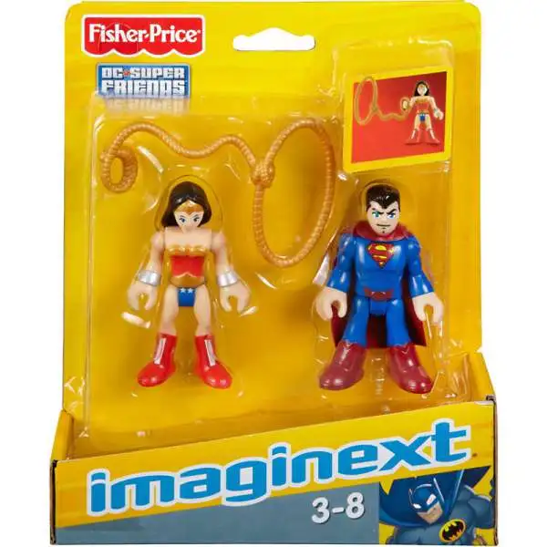 Fisher Price DC Super Friends Imaginext Superman & Wonder Woman 3-Inch Mini Figures