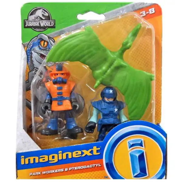 Fisher Price Jurassic World Imaginext Park Workers & Pterodactyl Figure Set