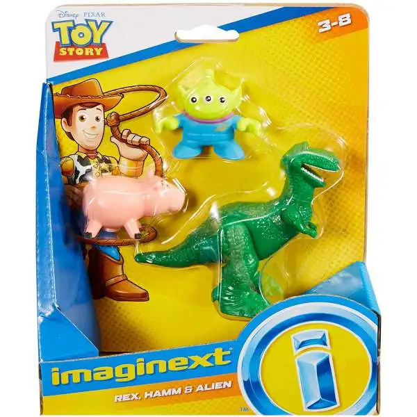 Fisher Price Disney / Pixar Imaginext Toy Story Rex, Hamm & Alien Figure 3-Pack Set