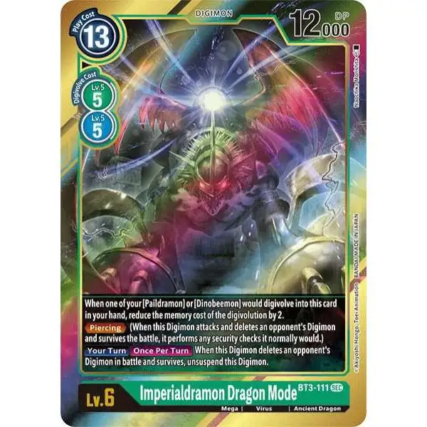 Digimon Trading Card Game Draconic Roar Secret Rare Imperialdramon: Dragon Mode BT3-111 [Alternate Art FOIL]