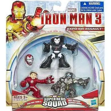 Iron Man 3 Superhero Squad Expo Air Assault Action Figure 3-Pack [Damaged Package]