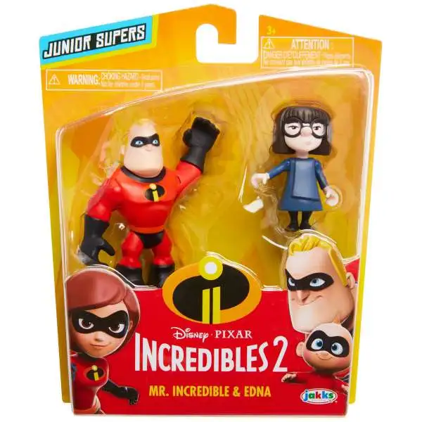 Disney / Pixar Incredibles 2 Junior Supers Mr. Incredible & Edna 3-Inch Mini Figure 2-Pack