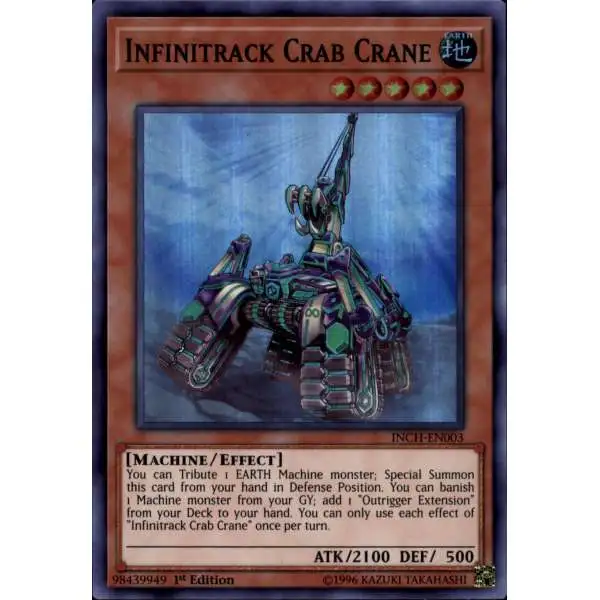 YuGiOh Trading Card Game The Infinity Chasers Super Rare Infinitrack Crab Crane INCH-EN003