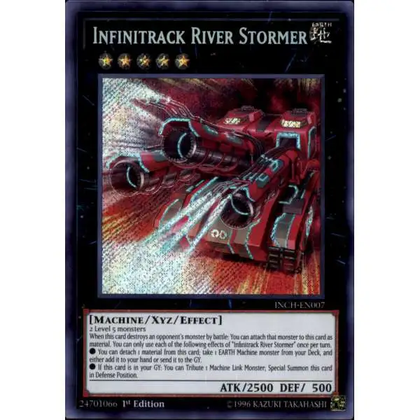 YuGiOh Trading Card Game The Infinity Chasers Secret Rare Infinitrack River Stormer INCH-EN007
