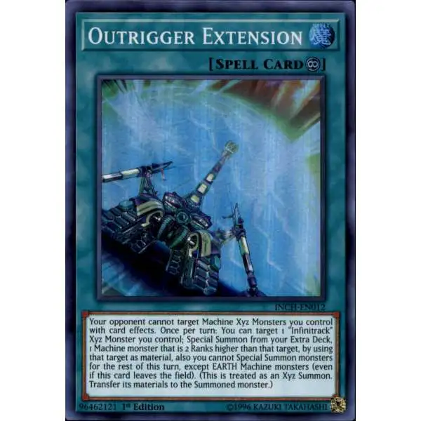 YuGiOh Trading Card Game The Infinity Chasers Super Rare Outrigger Extension INCH-EN012