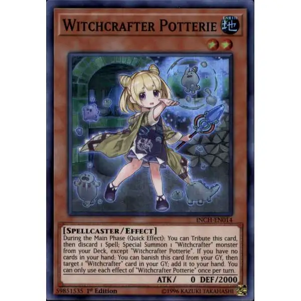 YuGiOh Trading Card Game The Infinity Chasers Super Rare Witchcrafter Potterie INCH-EN014