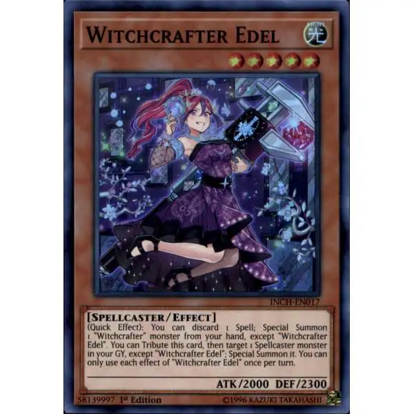 YuGiOh Trading Card Game The Infinity Chasers Super Rare Witchcrafter Edel INCH-EN017