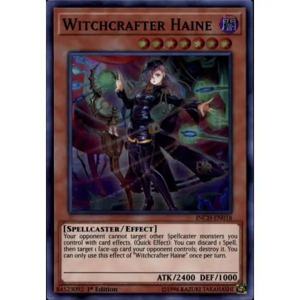 YuGiOh Trading Card Game The Infinity Chasers Super Rare Witchcrafter Haine INCH-EN018