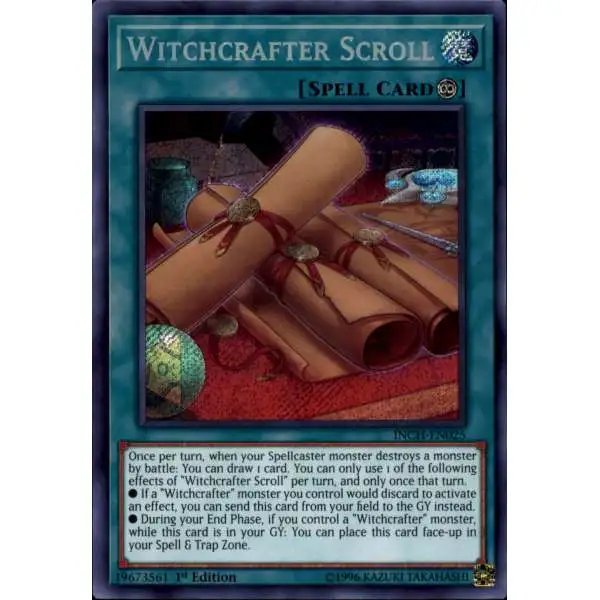 YuGiOh Trading Card Game The Infinity Chasers Secret Rare Witchcrafter Scroll INCH-EN025