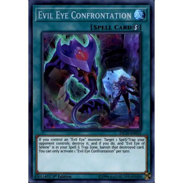 YuGiOh Trading Card Game The Infinity Chasers Super Rare Evil Eye Confrontation INCH-EN035