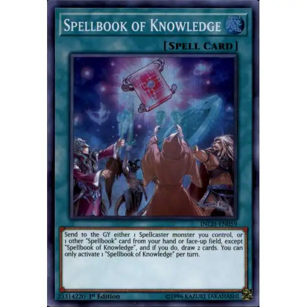 YuGiOh Trading Card Game The Infinity Chasers Super Rare Spellbook of Knowledge INCH-EN059