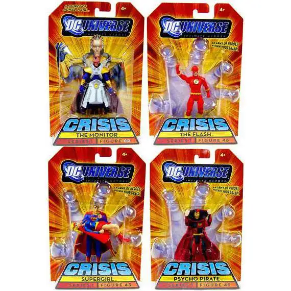 DC Universe Crisis Supergirl, The Monitor, The Flash & Psycho Pirate Exclusive Set of 4 Action Figures