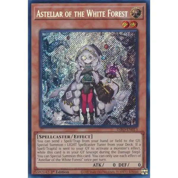 YuGiOh Trading Card Game The Infinite Forbidden Secret Rare Astellar of the White Forest INFO-EN013