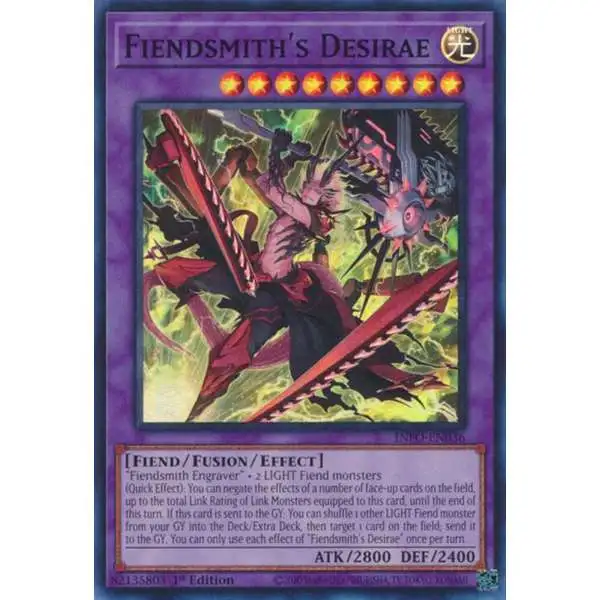 YuGiOh Trading Card Game The Infinite Forbidden Super Rare Fiendsmith's Desirae INFO-EN036