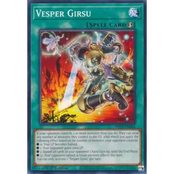 YuGiOh Trading Card Game The Infinite Forbidden Common Vesper Girsu INFO-EN064