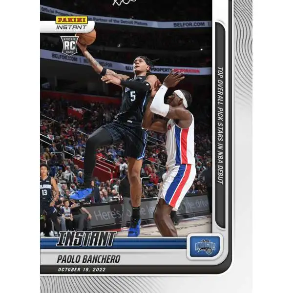 NBA Orlando Magic 2022-23 Instant Basketball Paolo Banchero #5 [Rookie Card, Top Overall Pick Stars in NBA Debut]