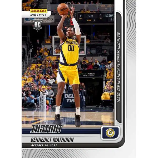 NBA Indiana Pacers 2022-23 Instant Basketball Bennedict Mathurin #6 [Rookie Card, Scores 19 Points in NBA Debut]