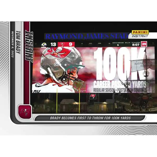 NFL Tampa Bay Buccaneers 2022 Instant Football Tom Brady Exclusive #100 [First to Throw for 100,000 Yards!]