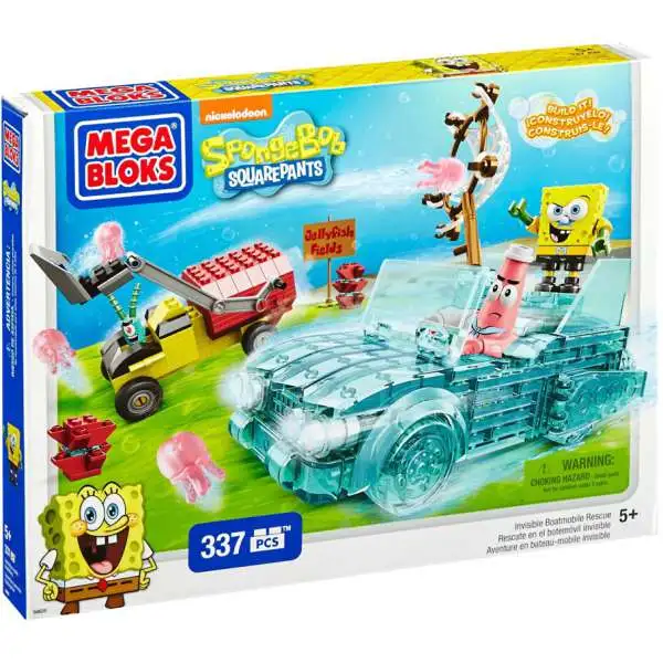 Mega Bloks Spongebob Squarepants Invisible Boatmobile Rescue Set #94620 [Damaged Package]