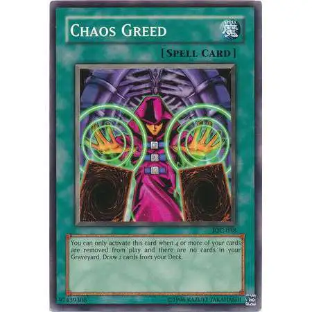 YuGiOh Trading Card Game Invasion of Chaos Common Chaos Greed IOC-038