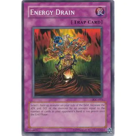 YuGiOh Trading Card Game Invasion of Chaos Common Energy Drain IOC-055