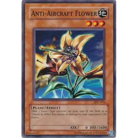 YuGiOh Trading Card Game Invasion of Chaos Common Anti-Aircraft Flower IOC-076