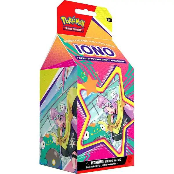 Pokemon Sword & Shield Iono Premium Tournament Collection [6 Booster Packs, 65 Card Sleeves, 4 Foil Supporter Cards & More]