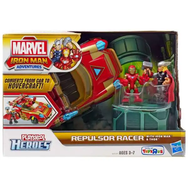 Marvel Playskool Heroes Iron Man Adventures Repulsor Racer Exclusive Action Figure Set