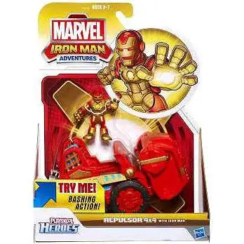 Marvel Playskool Heroes Iron Man Adventures Repulsor 4x4 Exclusive Action Figure Set